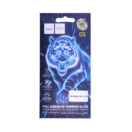 Hoco Full Screen HD Tempered Glass G5 for Xiaomi Redmi Note 13 Pro Black